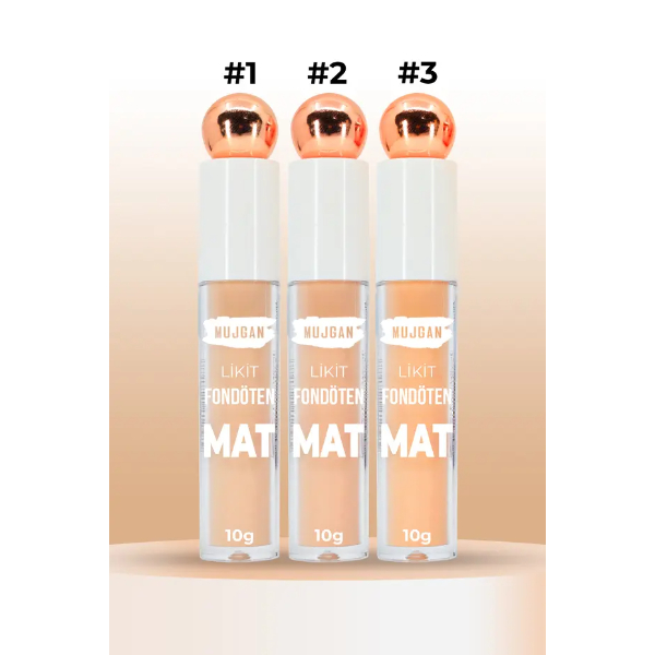 3'lü Mat Bitişli Likit Fondöten Seti