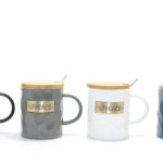 Bambu Kapaklı Porselen Kupa Bardak