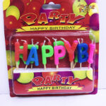 Renkli Happy Birthday Yazılı Mum