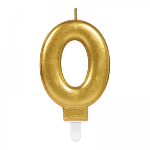 0 Rakamı Mum Gold Renk