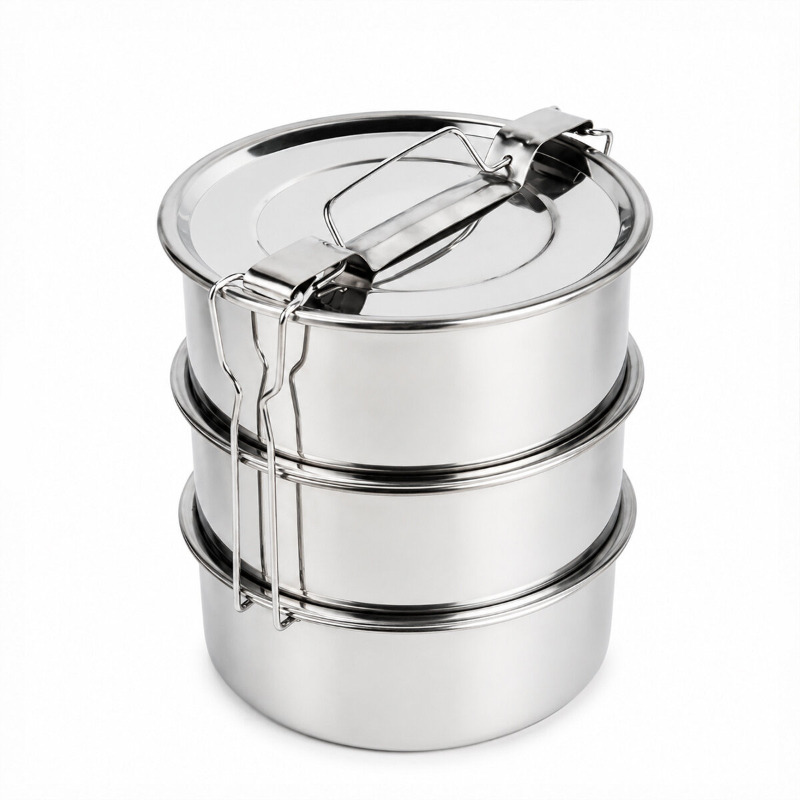 3'lü Metal Sefer Tası - Paslanmaz Çelik - 16 cm