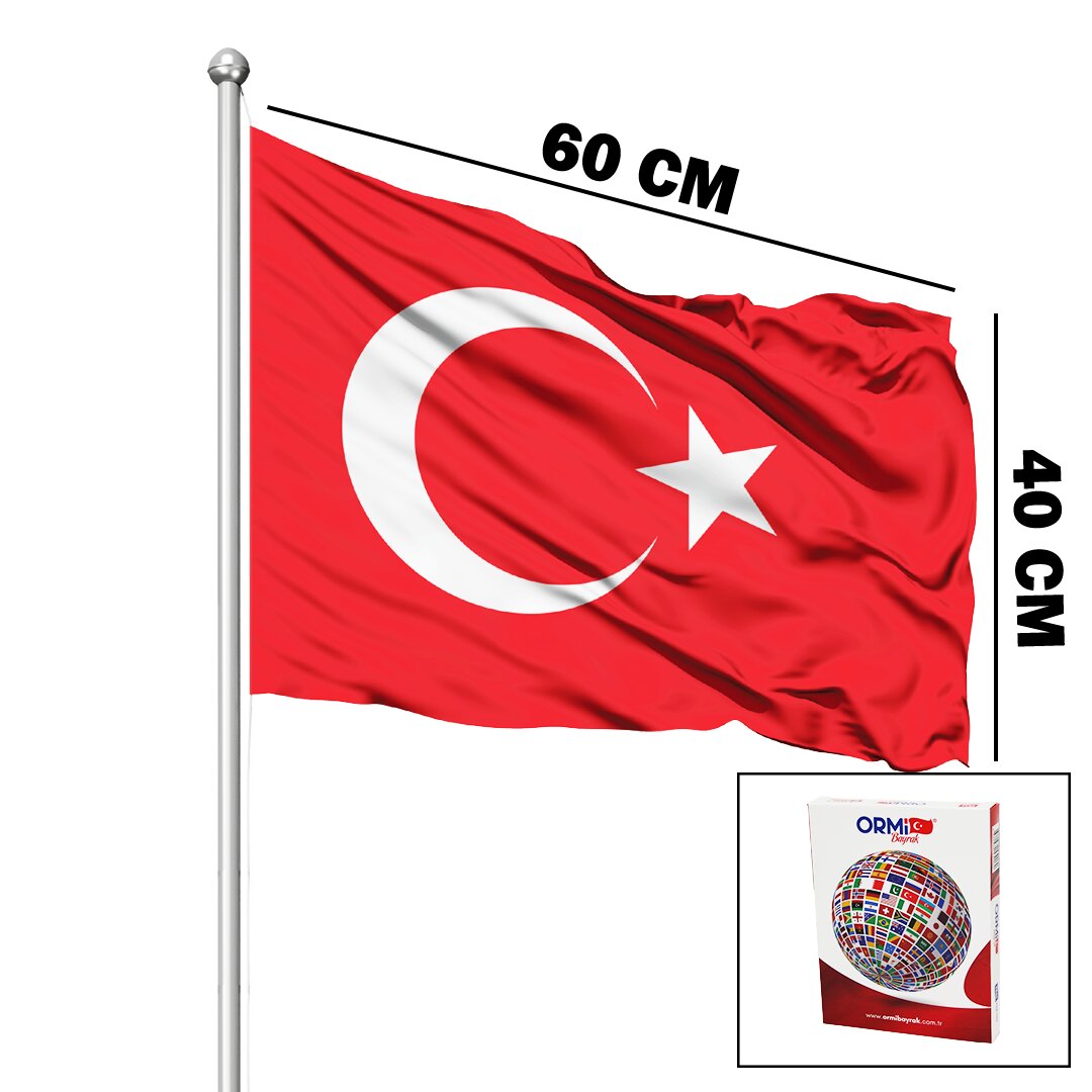Türk Bayrağı - 40x60 cm - Alpaka Kumaş