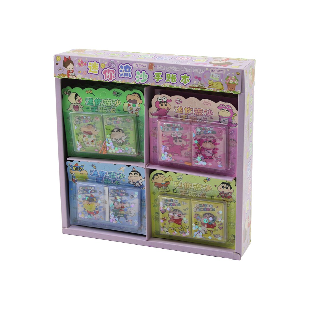 2 Adet Mini Not Defteri Seti - Crayon Shin Chan Tasarımlı - 12 Sayfa Sticker - Sulu Kapak