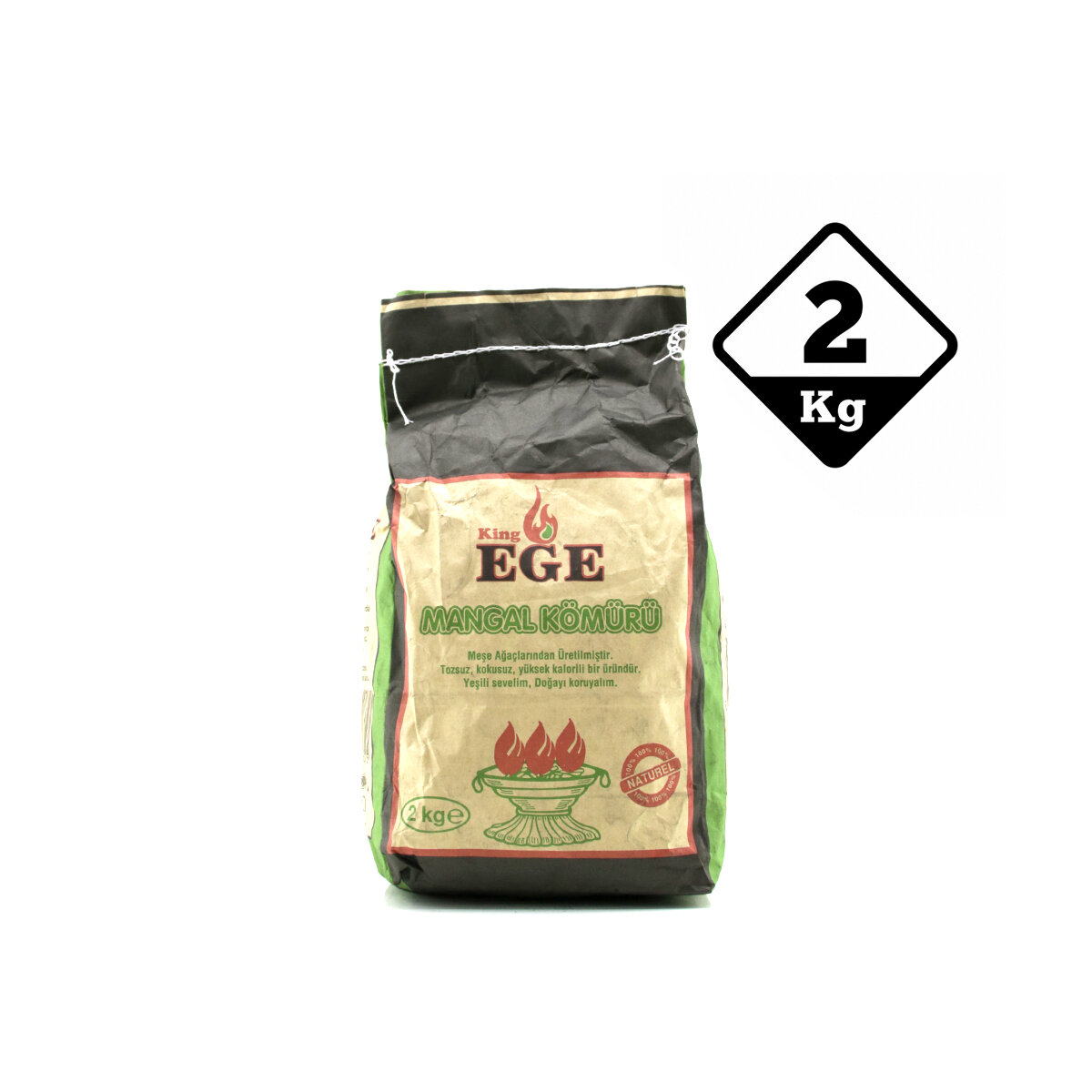 2 kg Mangal Kömürü - Çıra Hediyeli - Meşe Kömürü